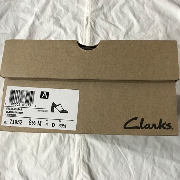 NEW Clarks Leather Freva85 T-Bar Black Heels Pump Women's Size 8.5 M Ankle Strap - Picture 13 of 14